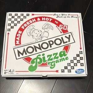 Hasbro Monopoly Pizza Board Game Red and Green